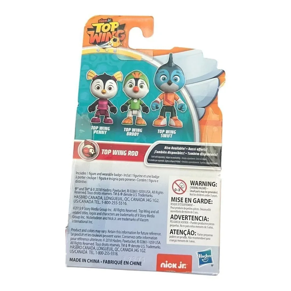 Top Wing Rod Action Figure & Badge Set Rooster Playskool Nick Jr. New